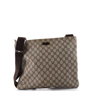 Gucci Zip Top Messenger Bag Gg Coated #199868G89B